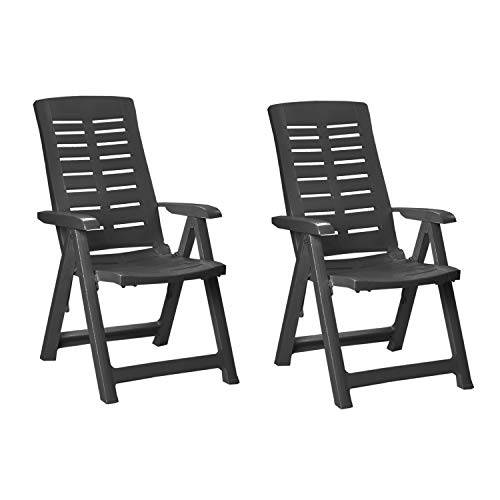 FineHome 2er Set Bequeme Klappstühle Gartenstuhl Klappsessel 5-Fach...