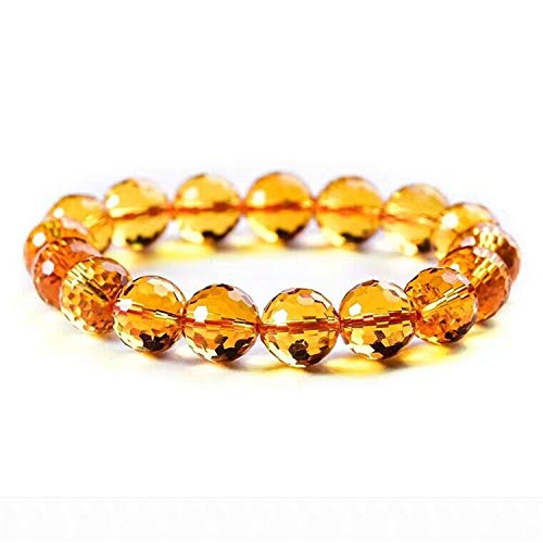 Muko Gemstone 10mm Natural Citrine Quartz Yellow Clear Round Beads Bracelet Crystal Women Men AAAAA