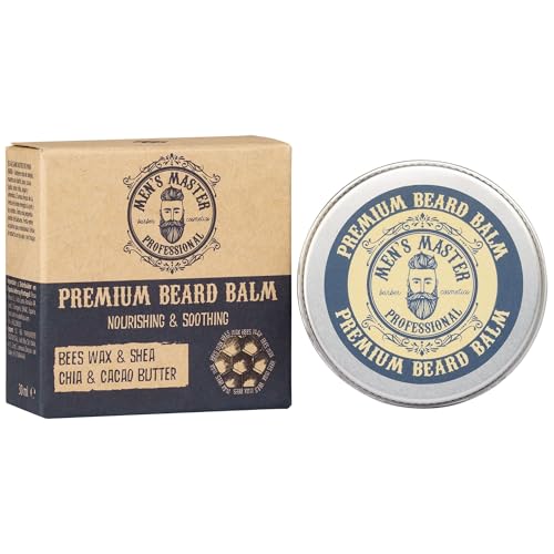 Men's Master - Balsam Pflegender Bart für Männer | Bartpflegeprodukt | Bartbalsam Männer | Gesichtspflege für Männer | Pflegender Bart Balsam | Bartwuchsmittel Männer | Intimpflege Männer