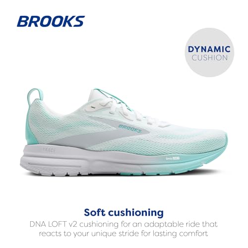 Brooks Women’s Trace 4 Neutral Running Shoe - Bright White/Limpet/Oyster - 9 Medium