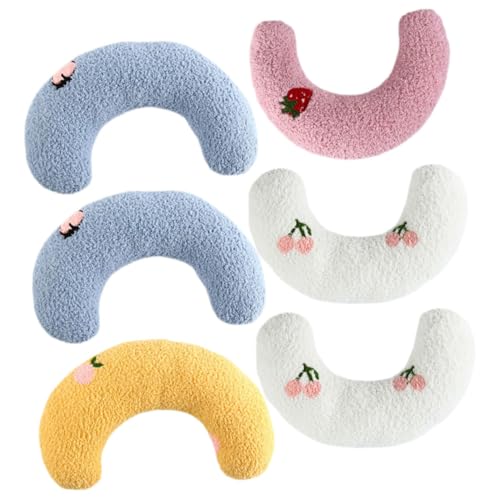 ledmomo 6個 猫用字型ネックピロー 柔らかい小型ペット枕 子猫 ウサギ対応 安眠促進 かわいい家用クッション