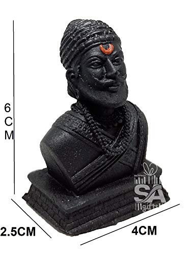 Image of S A Gifts Sai Amrut Chhatrapati Shivaji Maharaj The Legend of Maharashtra Statue for Car Dashboard 6CM (Design 7)