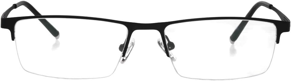 Jcerki Black Half Frame Business Bifocals Reading Glasses 1.50 Men Women Fashion Light Bifocals Reading Eyeglasses