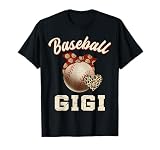 Baseball Gigi Bandana Leopard Heart Fans Mother's Day T-Shirt