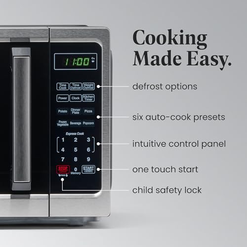 Farberware 0.9 Cu. Ft. Countertop Microwave Oven – 900 Watts Power, Auto Cook Settings, Defrost, Easy Clean and Child Safety Lock - Stainless by Farberware - Image 3