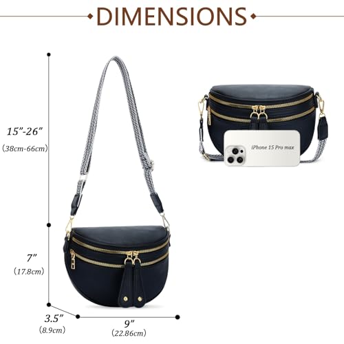 Image of KKXIU Crossbody Sling Bag for Women Trendy Fanny Pack Vegan Leather Chest Bag | Trendy