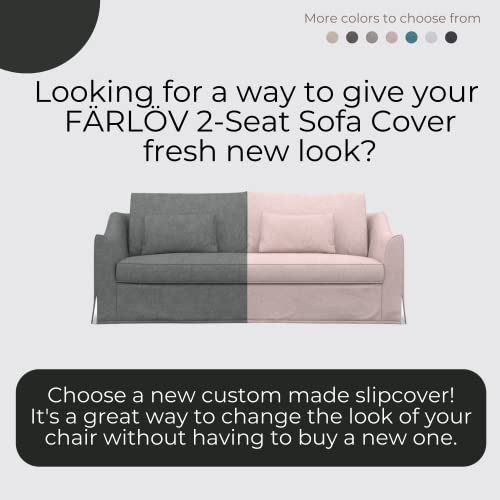 Comfortly | Cover For Farlov 2-Seat Sofa, Replacement Slipcover, Heavy Duty 6 Pcs Cover, Pets And Stain Proof Durable Nano-Tech Fabric, Easy To Clean & Replace (Cashmere Blends - Beige) #TOP1