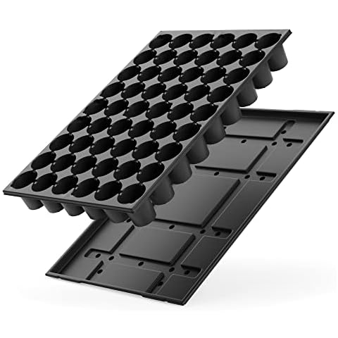 Quickpot 54er Anzuchtplatte mit Untersetzer Stabiles Set Pflanztöpfe mit Wasserüberlauf- & Ablaufrinnen für das einfache und schnelle Pikieren & Anziehen von Pflanzen, Starter -Anzuchtset Cover