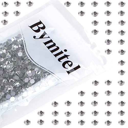 Image of 1440PCS Art Nail Rhinestones non Hotfix Glue Fix Round Crystals Glass Flatback for DIY Jewelry Making with one Picking Pen (ss20 1440pcs, Clear Crystal)