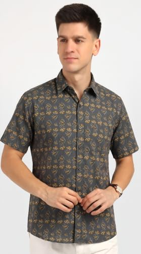 Image of BLOCKS OF INDIA Cotton Hand Block Print Half Sleeves Summer Shirt for Men