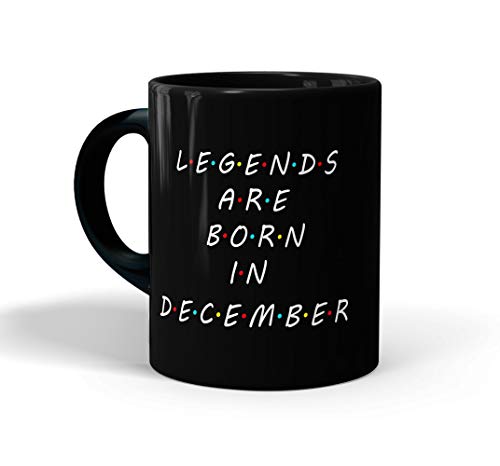 Image of inchLegends are Born in December Printed Black Coffee /Tea Mug for Birthday Gifts | Friends | Bestfriend | Sister | Brother | Gifting Mug | Loved Ones