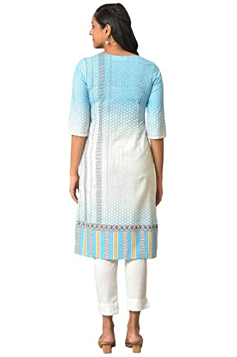 Image of Aurelia Women's Rayon Regular Fit Floral Regular Printed Straight Kurta