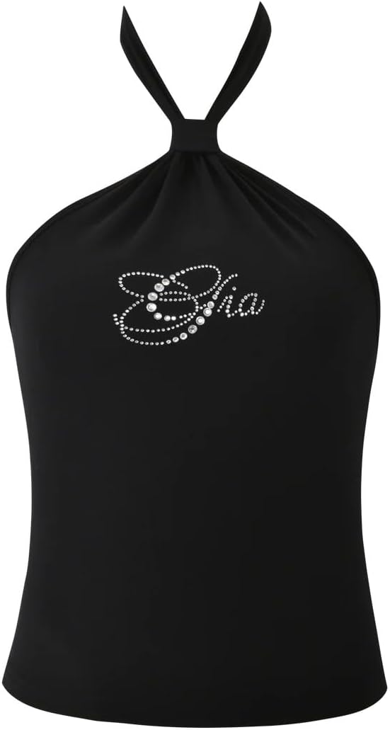 I.AM.GIA Women's Rowan Halter Neck Rhinestone Top