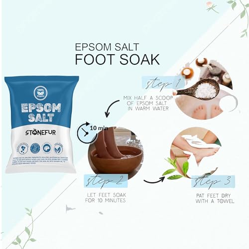 STONEFUR Epsom Salt For Pain Relief Epsom Salt For Foot Epsom Salt For Bath Epsom Salts For Feet Pain For Muscle Relief, Relieves Aches & Pain Epsom Bath Salt Crystal and Bath... - Image 7