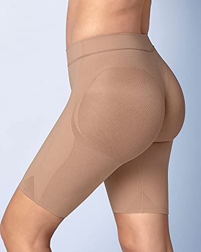 Image of Leonisa Seamless Shapewear High-Waisted Butt Lifting Capri or Shaper Shorts Thigh Slimmer Girdle for Women Tummy Control