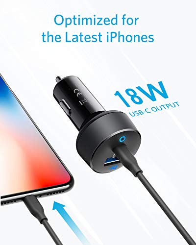 Image of USB C Car Charger, Anker 30W 2-Port Type C Fast Car Charger with 18W Power Delivery and 12W PIQ, PowerDrive PD 2 with LED for iPhone 12 /12 Pro /Mini / 11 / XS /Max /XR /X, Pixel, iPad, and More