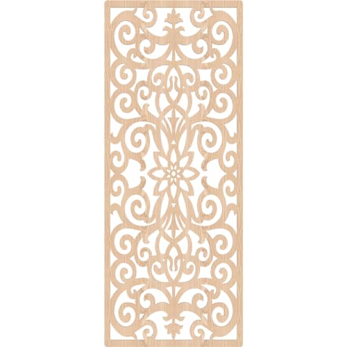 Image of Buel Decorative Pierced Fretwork Wood Wall Panels, 29 3 /8 inchW x 74 3 /8 inchH x 3 /8 inchT, Red Oak