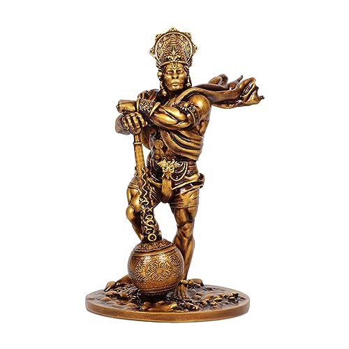 Artarium Hanuman Ji Murti Panchmukhi Hanuman Pavan Putra Bajrangbali Murti Bahubali Hanuman Idol for Car Dashboard (Bahubali Hanuman 4 Inch)