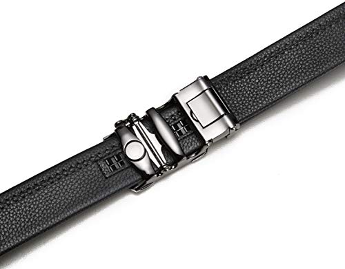 BOSSARON Ledergürtel Herren Leder Gürtel mit Automatik Schnalle Business Anzug 35mm Belt Schwarz - Image 8