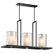 Kichler Lighting 42548OZ Triad 3LT Linear Pendant, Olde Bronze Finish with Clear Outside/Tea-Stained Inside Glass Shades by Kichler Lighting