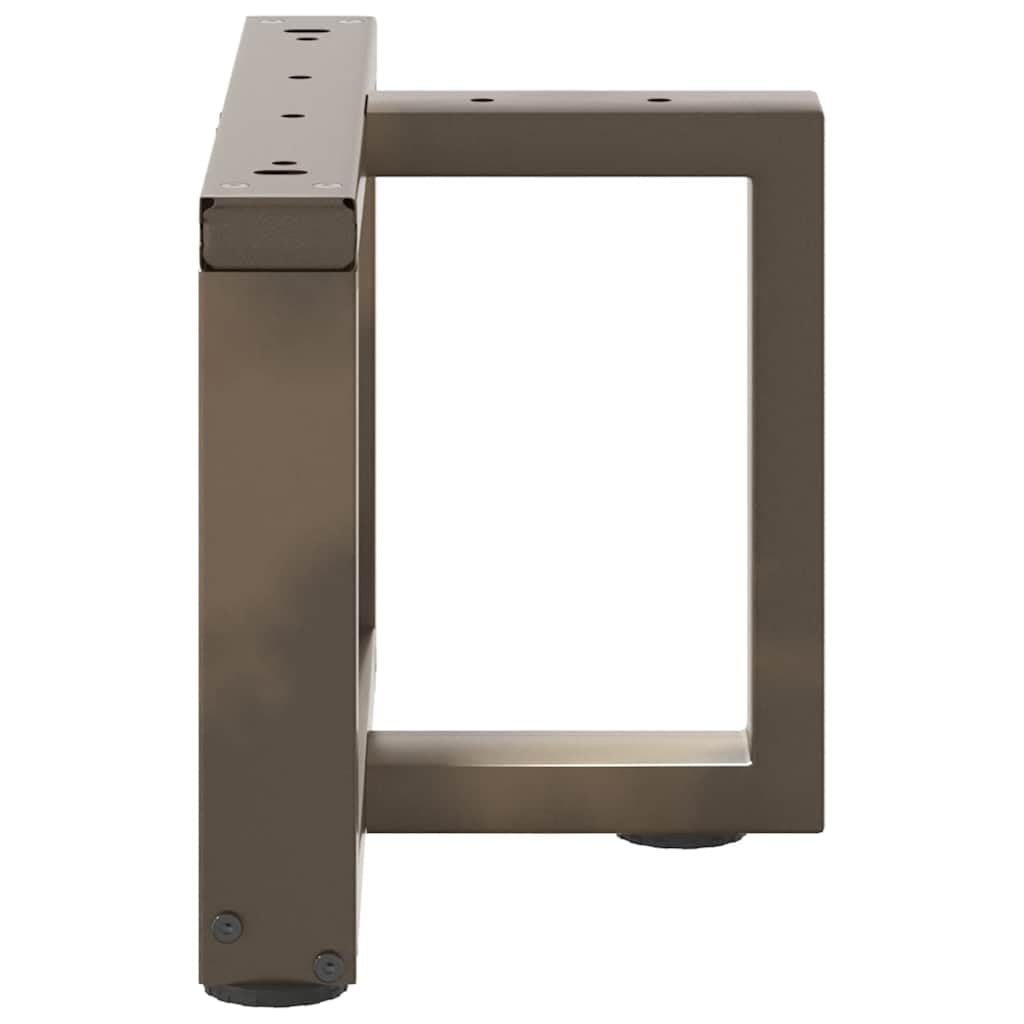 Gambe Tavolino T-Form 2 Pezzi Acciaio Naturale 50x25 cm