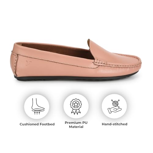 Image of YOHO Bliss Comfortable Slip On Formal Loafer for Women | Stylish Fashion Moccasins Range | Cushioned Footbed Finish | Flexible | Style & All-Purpose | Formal Office Wear Shoe
