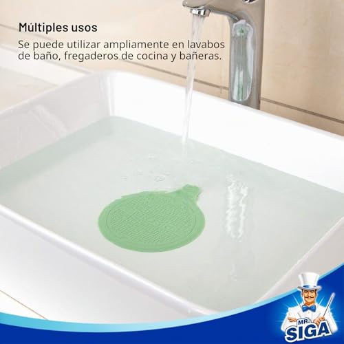 Miniatura 5 de Mr.Siga Tapón De Drenaje De Silicona Para Ducha, Bañera, Lavabo, Fregadero, Colador De Drenaje Con Ventosa, Paquete De 3