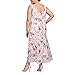 Alex Evenings Women's Plus Size Tea Length Printed Chiffon Dress with Shawl, Blush Multi, 22W