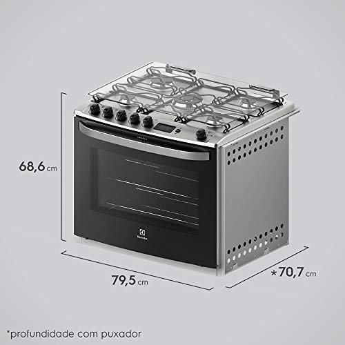 Fogão de embutir 76EBR branco e com grill elétrico