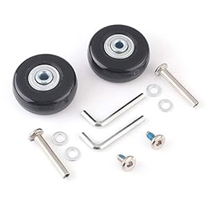 19400261 Ersatzrollen aus Metall und Gummi für Hartschalenkoffer, 19400261, 45 * 18