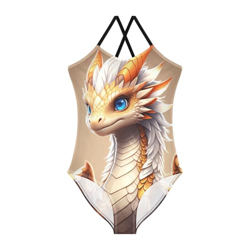 Cute Dragon Bathing Suit Girls, Girls One Piece Swimsuits Sport Summer Beach Swimwear for 3 Years Old