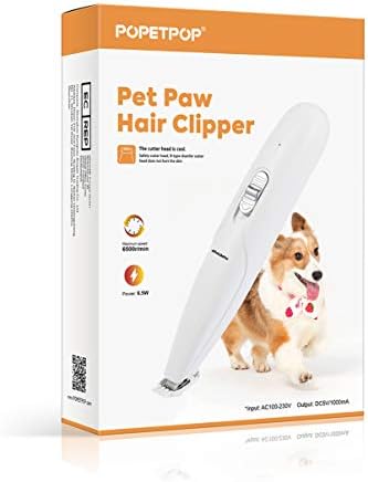 POPETPOP Dog Clippers - Low Noise Cordless Electric Pet Hair Trimmer, USB Rechargeable 2-Speed Dog Grooming Clippers Kit for Small Dogs and Cats Hair Around Face, Paws, Eyes, Ears, Rump