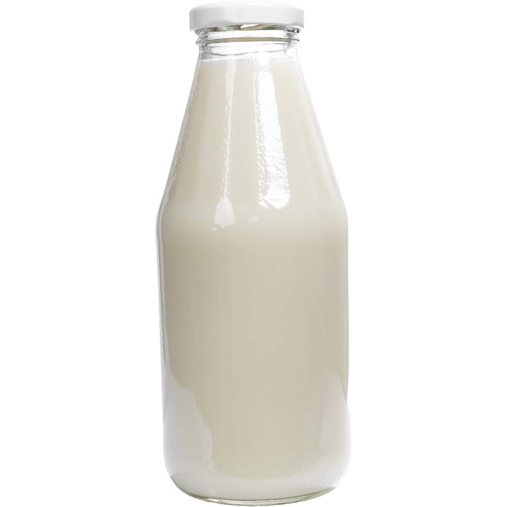 mikken 12 bottiglie di vetro da 500 ml, con tappo a vite, colore bianco, imbuto incluso