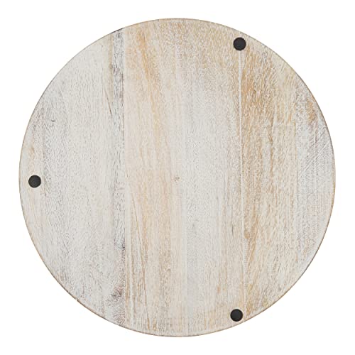 Platos decorativos de madera natural mango 13" redondo set x4 miniatura 4