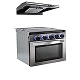 RecPro RV Stove | Gas Range 21' Tall | Optional Vented Range Hood | Black or Silver Color Options...