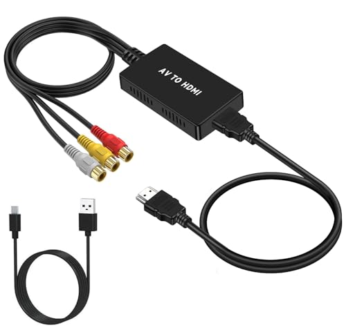 RCA to HDMI ϊRo[^[ AVR|Wbg to hdmiϊA_v^[ 3F[q hdmi ϊRo[^ ÂQ[@iPS1APS2ASNESAWiiAN64AB-0-X jÂR[_[(VCRAVHSADVD)Ȃǋ@3FR[h