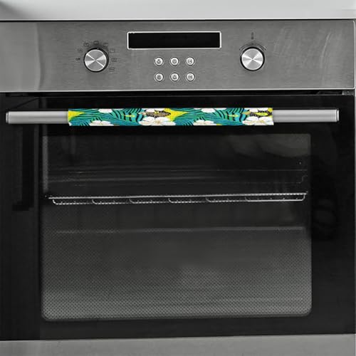 Image of Pardick Refrigerator Door Handle Covers Set of 2, Tropical Flowerss Fridge Handle Cover Washable Fridge Dishwasher Oven Door Decor Protector Handle Cover, Keep Your Kitchen Appliance Clean