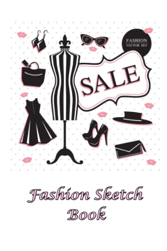 Fashion Sketch Book Figure Template (6x 9 inches, 150 pages) Templates for Fashion Design: Black and
