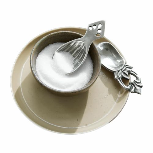 LOBERON Fivale Coppia di cucchiai - Ottone con finitura anticata color argento - Ricche decorazioni, argento