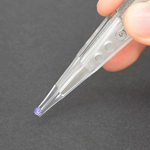 Pince à épiler droite P-640-A avec pointe transparente de 1,2 mm et longueur 125 mm - 3
