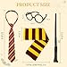 JENFALL Halloween Wizard Costume Accessories Set - Glasses Tie Wand and Scarf for Kids Boys Adults Girls Halloween Cosplay Dress-up Party