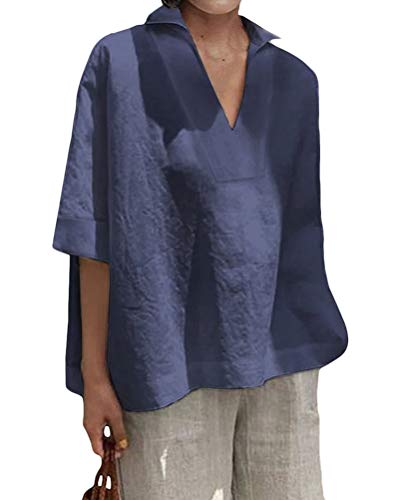 KOG Damen Leinen T-Shirt – Kurzarm, Tie-Dye, Lässig & Bequem, In Größen S Bis 3XL