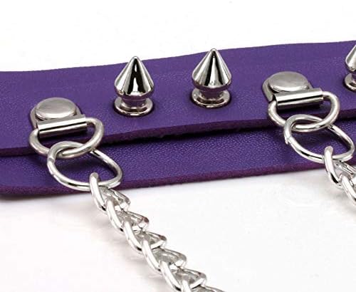 Manfnee Goth Jewelry PU Leather Choker Necklace with Chain Charm Punk Rock Collar for Man Women, A1 - Image 4