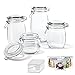 Airtight Glass Storage Jars with Clip Lid Top Clear Canister for Oats Canning Cereal Pasta Sugar Coffee Nuts Spices Set of 4 Food Preserve Container Jars