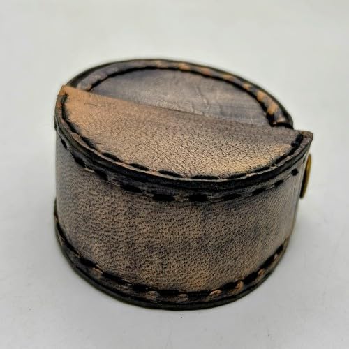 Brass Vintage Compass Nauticle Style Navigationation Tool Pocket Size with Leather Case for Explorer Hikers Gifting & Decoration