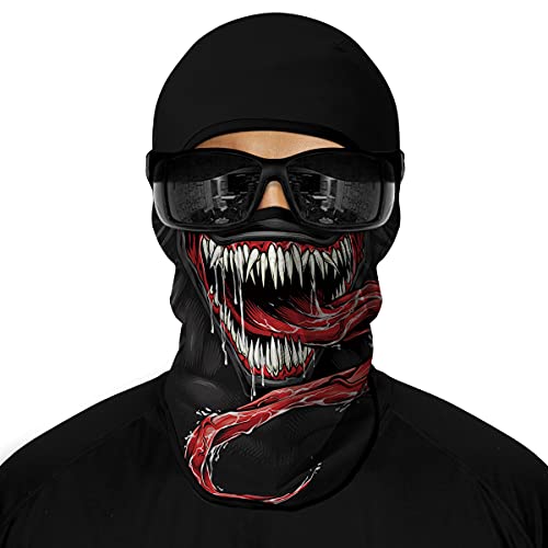 Image of Red Plume 3PCS Balaclava Full Face Mask Ski Mask UV Protection Cover Motorcycle Full Face Mask for Men Women Outdoor Sports