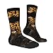 XZDWPY The deep-eyed leopard Unisex Mid-Calf Socks 3 Black Polyester Skin-Friendly Moisture-Wicking Fashionable Crew Socks