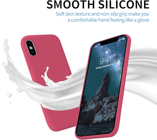 Image of VONZEE iPhone Xs max Cover Wireless Charging Support, Liquid Silicone Gel Rubber Shockproof Back Cover case Candy Phone Cases for iPhone Xs max (Hibiscus)