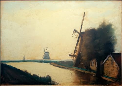 Tableau toile Moulin à vent par Lesser Ury - Affiche d'art décoration murale 60x90cm