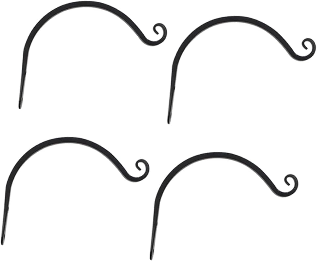 4pcs Hanging Plant Bracket Sturdy Iron Hook for Flower Pots Lanterns Holiday Decor Easy to Install Wall-Mounted Outdoor Indoor Support for Home Gardening